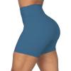 imageSunzel No Front Seam High Waist Biker Shorts for Women Squat Proof Yoga Workout Gym Bike ShortsBlue Gray