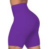 imageSunzel No Front Seam High Waist Biker Shorts for Women Squat Proof Yoga Workout Gym Bike ShortsElec Purple