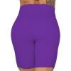 imageSunzel No Front Seam High Waist Biker Shorts for Women Squat Proof Yoga Workout Gym Bike ShortsElec Purple