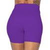 imageSunzel No Front Seam High Waist Biker Shorts for Women Squat Proof Yoga Workout Gym Bike ShortsElectric Purple