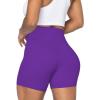 imageSunzel No Front Seam High Waist Biker Shorts for Women Squat Proof Yoga Workout Gym Bike ShortsElectric Purple
