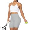 imageSunzel No Front Seam High Waist Biker Shorts for Women Squat Proof Yoga Workout Gym Bike ShortsGrey