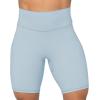 imageSunzel No Front Seam High Waist Biker Shorts for Women Squat Proof Yoga Workout Gym Bike ShortsLight Blue