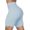 imageSunzel No Front Seam High Waist Biker Shorts for Women Squat Proof Yoga Workout Gym Bike ShortsLight Blue
