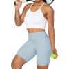 imageSunzel No Front Seam High Waist Biker Shorts for Women Squat Proof Yoga Workout Gym Bike ShortsLight Blue