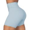 imageSunzel No Front Seam High Waist Biker Shorts for Women Squat Proof Yoga Workout Gym Bike ShortsLight Blue