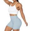 imageSunzel No Front Seam High Waist Biker Shorts for Women Squat Proof Yoga Workout Gym Bike ShortsLight Blue