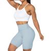 imageSunzel No Front Seam High Waist Biker Shorts for Women Squat Proof Yoga Workout Gym Bike ShortsLight Blue