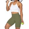 imageSunzel No Front Seam High Waist Biker Shorts for Women Squat Proof Yoga Workout Gym Bike ShortsOlive Green