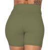 imageSunzel No Front Seam High Waist Biker Shorts for Women Squat Proof Yoga Workout Gym Bike ShortsOlive Green