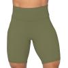 imageSunzel No Front Seam High Waist Biker Shorts for Women Squat Proof Yoga Workout Gym Bike ShortsOlive Green