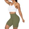 imageSunzel No Front Seam High Waist Biker Shorts for Women Squat Proof Yoga Workout Gym Bike ShortsOlive Green