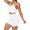 imageSunzel No Front Seam High Waist Biker Shorts for Women Squat Proof Yoga Workout Gym Bike ShortsWhite