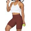 imageSunzel No Front Seam High Waist Biker Shorts for Women Squat Proof Yoga Workout Gym Bike ShortsWine Red