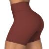 imageSunzel No Front Seam High Waist Biker Shorts for Women Squat Proof Yoga Workout Gym Bike ShortsWine Red