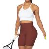 imageSunzel No Front Seam High Waist Biker Shorts for Women Squat Proof Yoga Workout Gym Bike ShortsWine Red