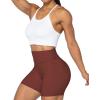 imageSunzel No Front Seam High Waist Biker Shorts for Women Squat Proof Yoga Workout Gym Bike ShortsWine Red