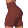 imageSunzel No Front Seam High Waist Biker Shorts for Women Squat Proof Yoga Workout Gym Bike ShortsWine Red