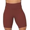imageSunzel No Front Seam High Waist Biker Shorts for Women Squat Proof Yoga Workout Gym Bike ShortsWine Red