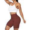 imageSunzel No Front Seam High Waist Biker Shorts for Women Squat Proof Yoga Workout Gym Bike ShortsWine Red