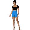imageSunzel Womens Invisible Butt Scrunch Shorts High Waisted Biker Shorts Gym Workout Yoga Running Shorts with Tummy ControlClassic Blue