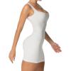 imageSunzel Womens Sexy Square Neck Dress Ribbed Sleeveless Cute Tank Top Party Club Seamless Bodycon Short Mini Casual DressesBeige