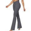 imageSunzel Flare Leggings for Women with Pockets Crossover Yoga Pants with Tummy Control High Waisted and Wide LegGraphite