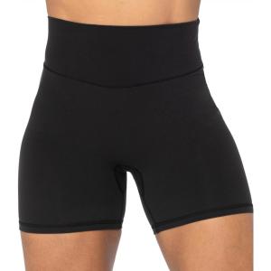 imageSunzel No Front Seam High Waist Biker Shorts for Women Squat Proof Yoga Workout Gym Bike ShortsBlack