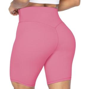 imageSunzel No Front Seam High Waist Biker Shorts for Women Squat Proof Yoga Workout Gym Bike ShortsBubble Pink
