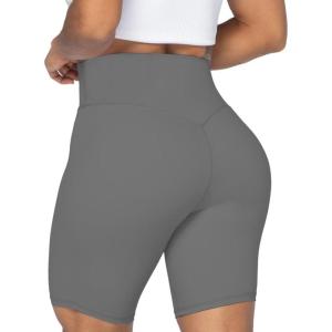 imageSunzel No Front Seam High Waist Biker Shorts for Women Squat Proof Yoga Workout Gym Bike ShortsCharcoa Grey