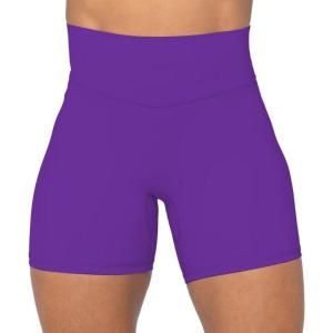 imageSunzel No Front Seam High Waist Biker Shorts for Women Squat Proof Yoga Workout Gym Bike ShortsElectric Purple