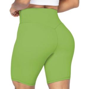 imageSunzel No Front Seam High Waist Biker Shorts for Women Squat Proof Yoga Workout Gym Bike ShortsGreenery Green