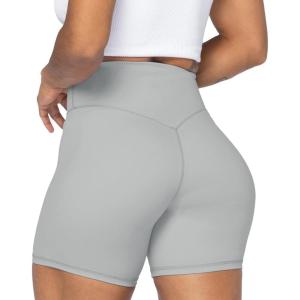 imageSunzel No Front Seam High Waist Biker Shorts for Women Squat Proof Yoga Workout Gym Bike ShortsGrey