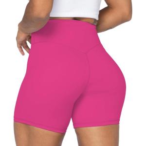 imageSunzel No Front Seam High Waist Biker Shorts for Women Squat Proof Yoga Workout Gym Bike ShortsHot Pink