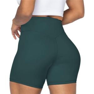imageSunzel No Front Seam High Waist Biker Shorts for Women Squat Proof Yoga Workout Gym Bike ShortsJasper Green
