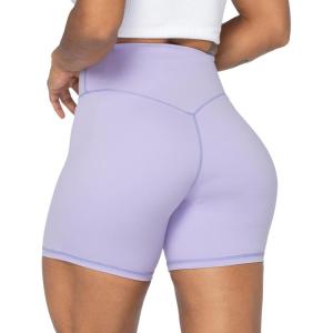 imageSunzel No Front Seam High Waist Biker Shorts for Women Squat Proof Yoga Workout Gym Bike ShortsLilac