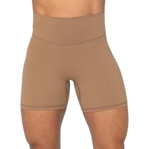 imageSunzel No Front Seam High Waist Biker Shorts for Women Squat Proof Yoga Workout Gym Bike ShortsMocha