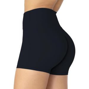 imageSunzel Womens Invisible Butt Scrunch Shorts High Waisted Biker Shorts Gym Workout Yoga Running Shorts with Tummy ControlBlack