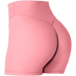 imageSunzel Womens Invisible Butt Scrunch Shorts High Waisted Biker Shorts Gym Workout Yoga Running Shorts with Tummy ControlBubblegum Pink