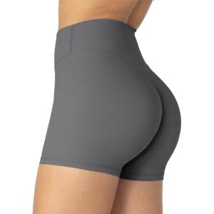 imageSunzel Womens Invisible Butt Scrunch Shorts High Waisted Biker Shorts Gym Workout Yoga Running Shorts with Tummy ControlCharcoal Gray