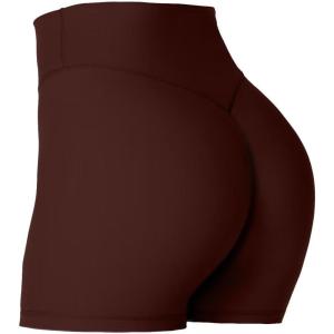 imageSunzel Womens Invisible Butt Scrunch Shorts High Waisted Biker Shorts Gym Workout Yoga Running Shorts with Tummy ControlWine Red