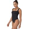 imageSunzel Bodysuits for Women with Thong in Rear and Snaps in Crotch Square Neck Tummy Control Sexy Sleeveless TopsBlack