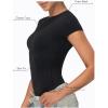imageSunzel Double Lined Bodysuits for Women CrewNeck Short Sleeve Going Out Tops Basic Slimming One Piece Outfits Casual SexyBlack