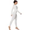 imageSunzel Long Sleeve Bodysuits One Piece Jumpsuit for Women with Square Neck and Butt Scrunch Leggings Seamless Ribbed RompersBeige