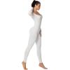 imageSunzel Long Sleeve Bodysuits One Piece Jumpsuit for Women with Square Neck and Butt Scrunch Leggings Seamless Ribbed RompersBeige