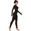 imageSunzel Long Sleeve Bodysuits One Piece Jumpsuit for Women with Square Neck and Butt Scrunch Leggings Seamless Ribbed RompersBrown