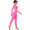 imageSunzel Long Sleeve Bodysuits One Piece Jumpsuit for Women with Square Neck and Butt Scrunch Leggings Seamless Ribbed RompersHot Pink