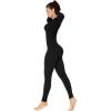 imageSunzel Long Sleeve Jumpsuits for Women Ribbed One Piece Casual Yoga Workout Zip Front Bodycon Legging Fit ampamp ThumbholeBlack