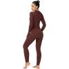 imageSunzel Long Sleeve Jumpsuits for Women Ribbed One Piece Casual Yoga Workout Zip Front Bodycon Legging Fit ampamp ThumbholeBrown