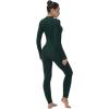 imageSunzel Long Sleeve Jumpsuits for Women Ribbed One Piece Casual Yoga Workout Zip Front Bodycon Legging Fit ampamp ThumbholeDark Teal